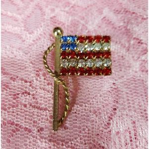 Vintage Costume Jewelry Flag Pin